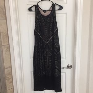 Black transparent dress w nude slip